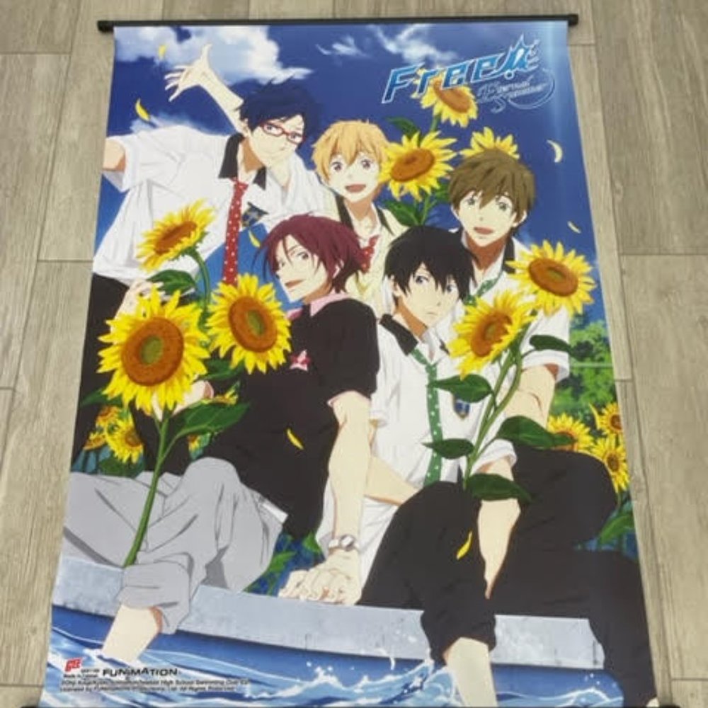 Authentic Free! Eternal Summer Big 31"x42" Fabric Scroll Anime FUNIMATION